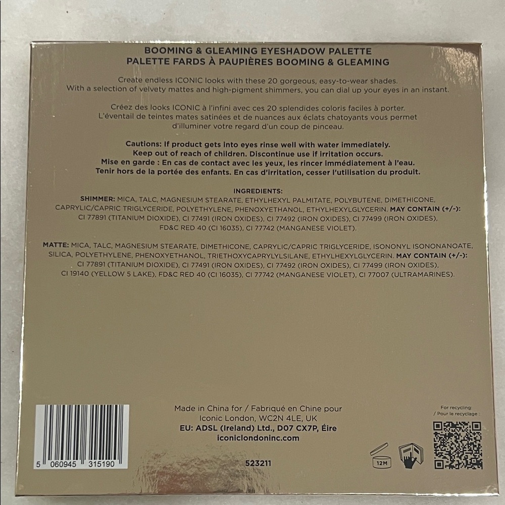 Iconic London Booming & Gleaming Eyeshadow Palette 20 Shade Neutral Glam Palette - Picture 4 of 4